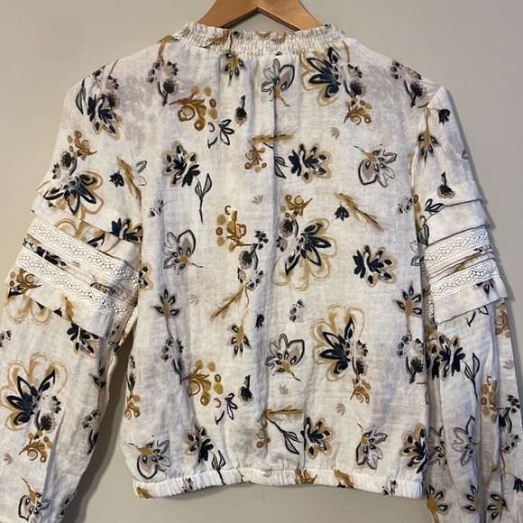 Jessica Simpson Cotton Floral Balloon Sleeve Peasant Top - Picture 9 of 9
